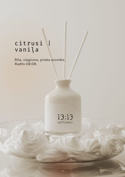 CITRUSI UN VANIĻA, 150g, telpu aromāts ar dabiskas šķiedras difuzoriem